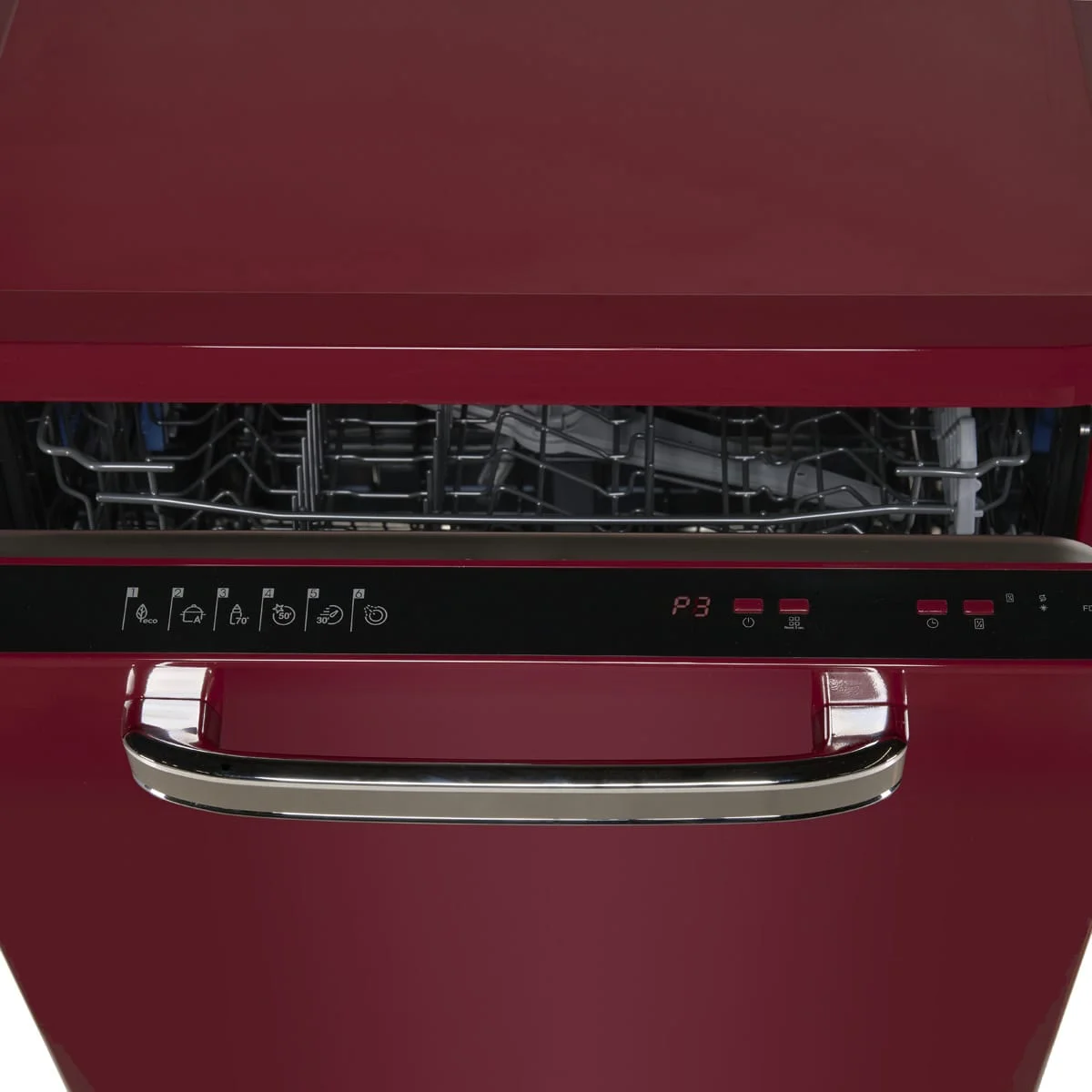 Masina de spalat vase Fram FDW-VRR606BDE++, 12 seturi, 6 programe, Clasa E, Pornire intarziata, Aquastop, 60 cm, Visiniu [5]