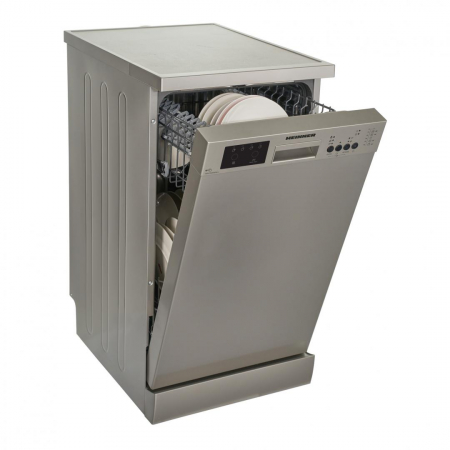 Masini de spalat vase independente - Mașină de Spălat Vase Heinner HDW-FS4506DSE++ - 10 Seturi, 6 Programe, Clasă Energetică E, Funcție Încărcare la Jumătate, Aquastop, Argintiu