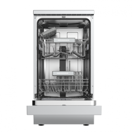 Mașină de spălat vase Heinner HDW-FSM45609DWE++, 9 Seturi, 45 cm, 6 Programe, Clasa E, Display Digital, Half Load, Extra Uscare, AquaStop, Pornire Întârziată 1-24h, Coș Superior Reglabil, AlbLățime: 4 [1]