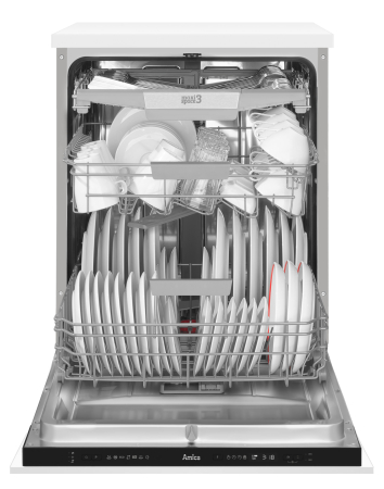 Masina de spalat vase incorporabila Amica, 60 cm, 14 seturi, 7 programe, 3 sertare, Clasa C, ECO, AquaStop, Dedurizare, HalfLoad, sistem deschidere automata a usii, indicator luminos multi color, [2]