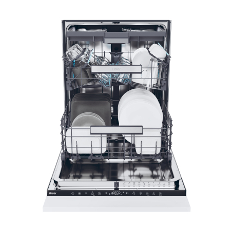 Masina de spalat vase incorporabila Haier, 16 seturi, 10 programe de baza + Wifi + programe suplimentare din aplicatie hOn, Incarcare 50%, Info lumina podea, Filtre antibacteriene, Total water block,  [1]