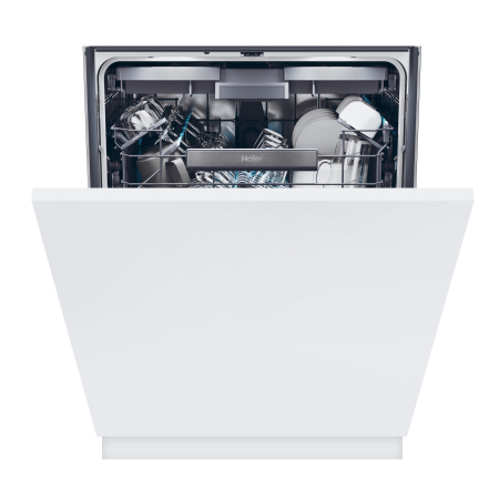 Marelvi - Masina de spalat vase incorporabila Haier, 16 seturi, 10 programe de baza + Wifi + programe suplimentare din aplicatie hOn, Incarcare 50%, Info lumina podea, Filtre antibacteriene, Total water block, 