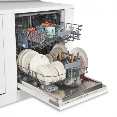BUCATARIE - Masina de spalat vase incorporabila Heinner HDW-BI6092TE++, 12 Seturi, 9 programe, Clasa E, Control touch, Half load, Buzzer final program, Aquastop, 60 cm