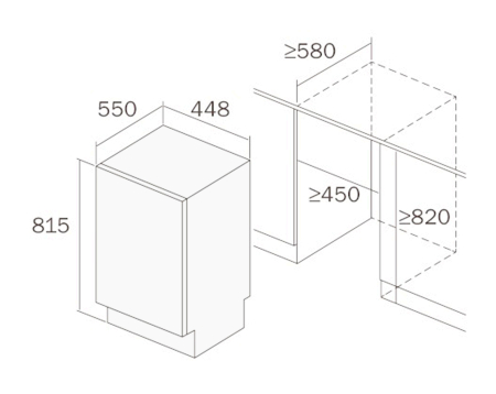 Mașină de spălat vase incorporabilă Pyramis 45FI HE – 10 seturi, 8 programe, clasa D, Touch control, panou inox, sertar tacâmuri, cuvă iluminată, AquaStop, 45cm [3]