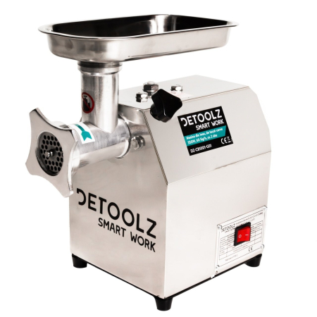 Masini de tocat carne - Mașină de tocat carne Detoolz DZ-CB1001-G01, 350 W, 60 kg/h, 2 site inox, Aluminiu