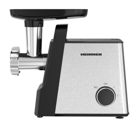 Masina de tocat Heinner HMG-2100SS3, 2100W, accesoriu rosii, Kibbe si carnati, capacitate tocare 1.8kg/min, 2 viteze, 3 site metalice, functie reverse, negru/inox [2]