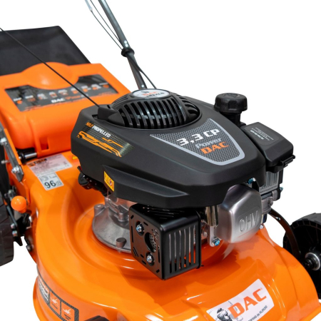 Mașină de tuns gazon DAC 110XLS, motor 131cc 4 timpi, autopropulsată, lățime tăiere 40 cm, reglaj 25-65 mm, sac colector 45L, șasiu metalic, benzină, ideală pentru grădină și curte [4]