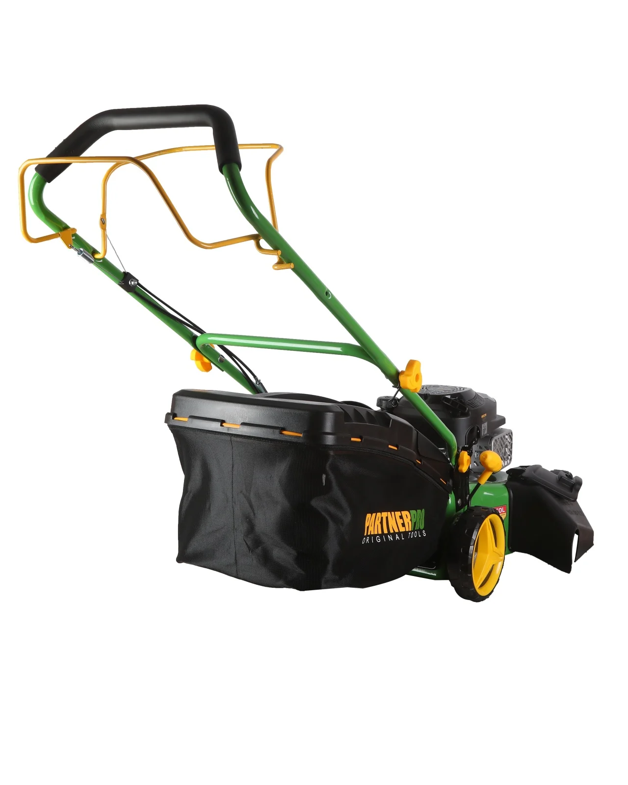 Masina de tuns gazon/iarba pe benzina autopropulsata PARTNERPRO PMT-60, 8 trepte, Sac colector 60L, Latime taiere 460 mm, 4 Timpi, Putere 3CP, Taiere/Colectare/Mulcire [3]