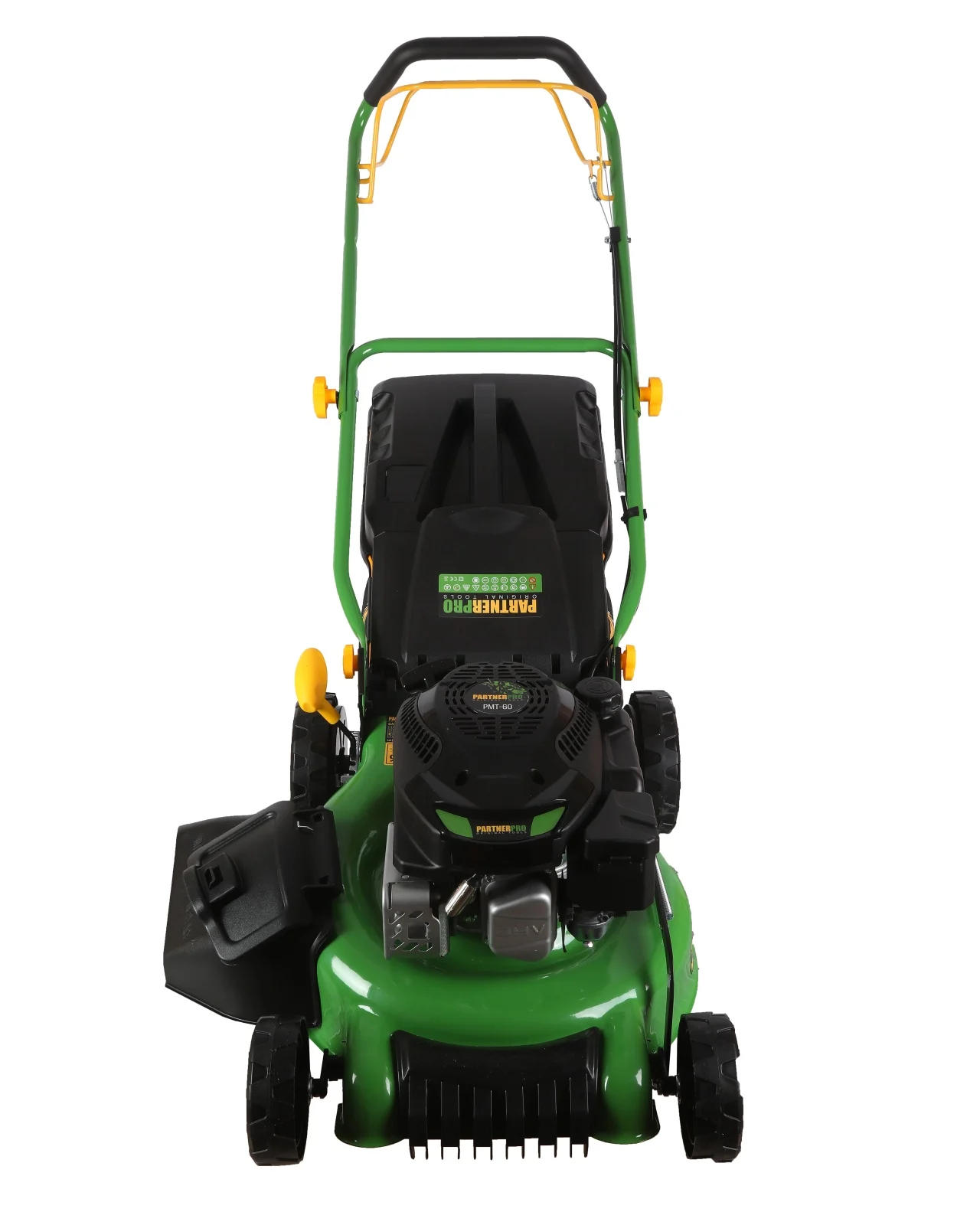 Masina de tuns gazon/iarba pe benzina autopropulsata PARTNERPRO PMT-60, 8 trepte, Sac colector 60L, Latime taiere 460 mm, 4 Timpi, Putere 3CP, Taiere/Colectare/Mulcire [5]