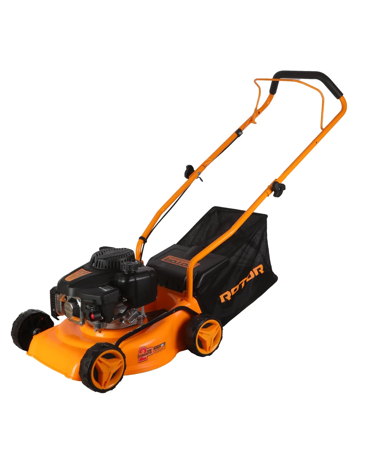 GRADINA - Masina de tuns gazon/iarba pe benzina ROTOR RMT-1, Sac colector 40 L, 4 Timpi, Putere 2.5 CP, Latime taiere 40 cm, 7 trepte de taiere
