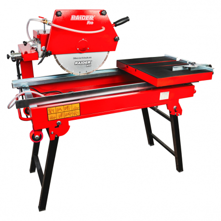 Masini de taiat placi ceramice / gresie / faianta / parchet - Mașină taiat placi zidarie Raider Pro RDP‑TMS35, 2.2 kW, Ø350 mm, tăiere max. 90 mm, masă glisantă, sistem de udare 37,8 L