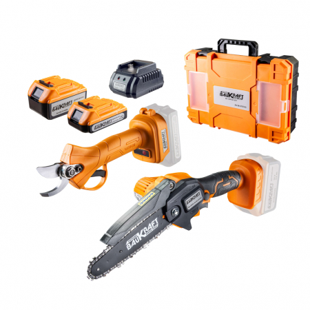 GRADINA - Mini fierastrau 18V si foarfeca de gradina 4Ah - 2Ah BK-GPP25