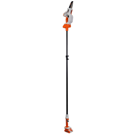Mini motoferăstrău telescopic RURIS 1424e, 20V, șină 100 mm, braț extensibil 129-170 cm, motor electric cu perii, 2.5 kg [15]