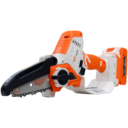 Mini motoferăstrău telescopic RURIS 1424e, 20V, șină 100 mm, braț extensibil 129-170 cm, motor electric cu perii, 2.5 kg [1]