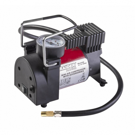 Compresoare - Minicompresor auto 12V DC 120W 35L/min, cu accesorii RD-AC05 Raider Power Tools