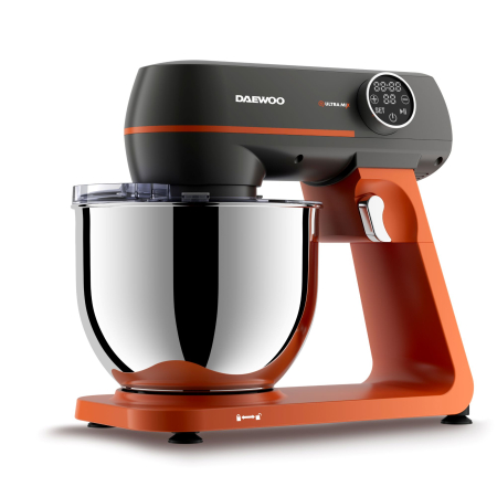 Marelvi - Mixer cu bol Daewoo SDA motor DC, putere 1000 W, 10 trepte de viteza, capacitate bol inox 7 litri, angrenaj metalic, display LED, accesorii incluse:tel, carlig framantare, palete amestecare din silico