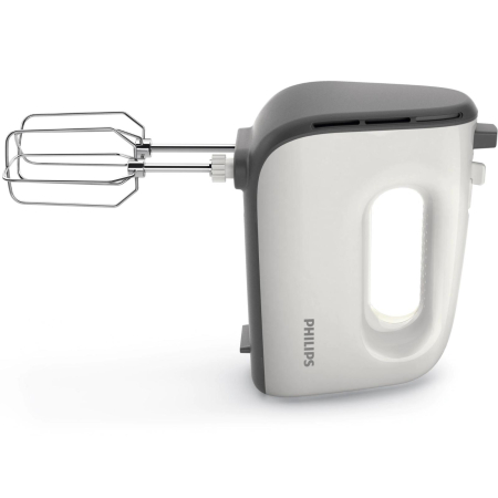 Mixer de mana Philips Viva Collection, 450 W, Bol actionare automata, 5 viteze, Functie Turbo, Alb/Gri [1]