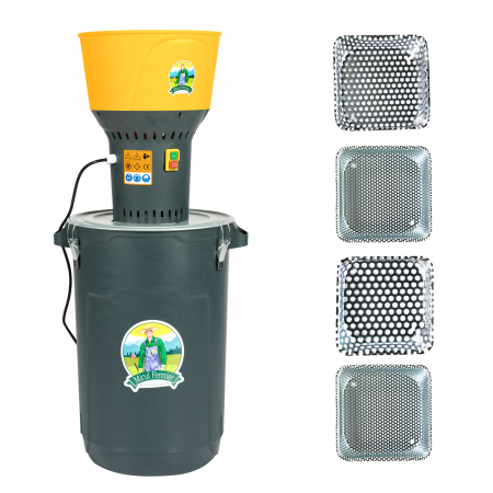 Mori pentru cereale - Moara electrica 1300W/19000 rpm cu galeata plastic 60L, Micul Fermier GF-2453
