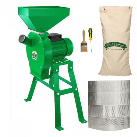 Mori pentru cereale - Moara pentru uruiala Micul Fermier, 3.9KW, 4 site, cuva mare 10 kg, suport metalic GF-0063-S001-G03