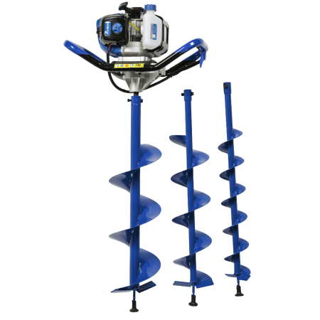GRADINA - Motoburghiu Hyundai HY-EA520, putere 2.2 kW (~3 CP), 7500 rot/min, contine 3 burghii 100, 150 și 200 mm