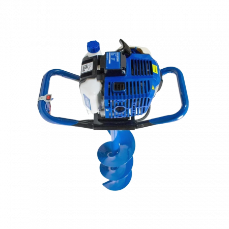 Motoburghiu Hyundai HY-EA520, putere 2.2 cp, 7500 rot/min, contine 3 burghii 100, 150 și 200 mm [1]