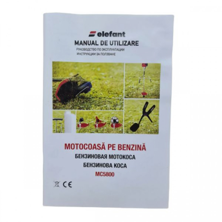 Motocoasa benzina ELEFANT MC5800, Motor 4 Timpi, 6.3 CP, 62cc + 4 Sisteme Taiere + 8 Accesorii Incluse [9]