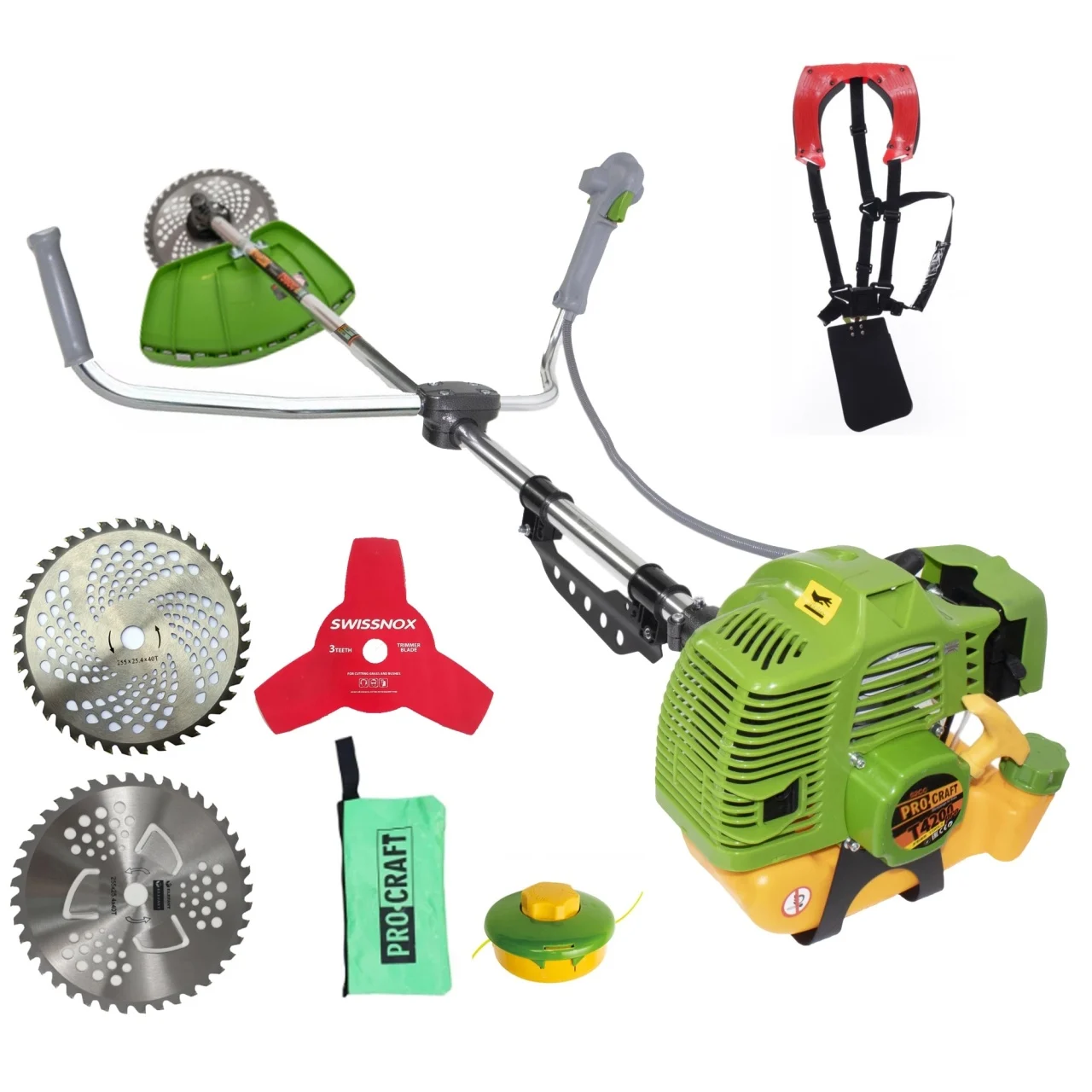 Motocoase: Motocositoare pe benzina si electrice - Motocoasa benzina Procraft T4200 Pro, 5.6 CP, 9000rpm, 3 sisteme de taiere