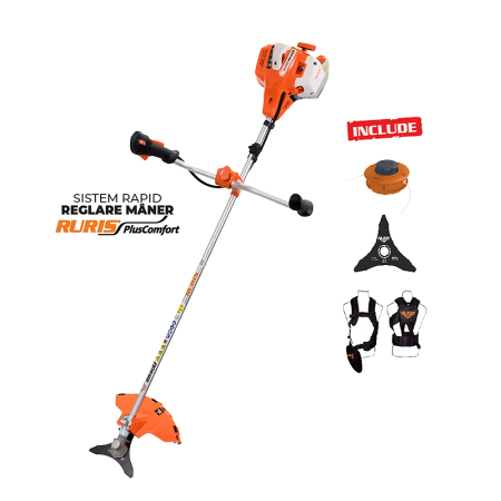 Motocoase: Motocositoare pe benzina si electrice - Motocoasă pe benzină RURIS RR400, motor KHUMMA, 2.8 CP, 41.2 cc, ham Dual Balance, 6.2 kg