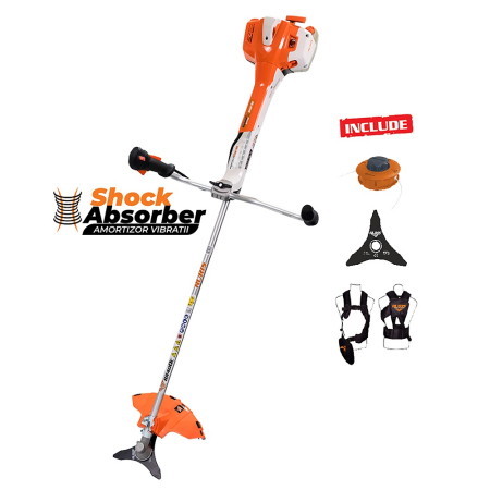 Motocoase: Motocositoare pe benzina si electrice - Motocoasă pe benzină RURIS RR400C, motor KHUMMA, 2.8 CP, 41.2 cc, sistem antivibrații, ham Dual Balance, 6.7 kg