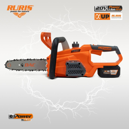Motoferăstrău electric fără fir DAC 2524e, motor Brushless, 20V, șină 250 mm, rezervor ulei 220 ml, până la 54 tăieri [5]