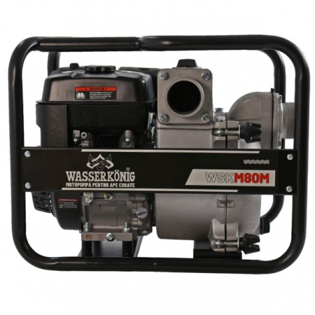 Motopompa 3" pentru apa cu namol Wasserkonig WSKM80M, maxim 55 m³/ora , inaltime refulare max 20 m, motor euro V, benzina, putere 7 CP [2]
