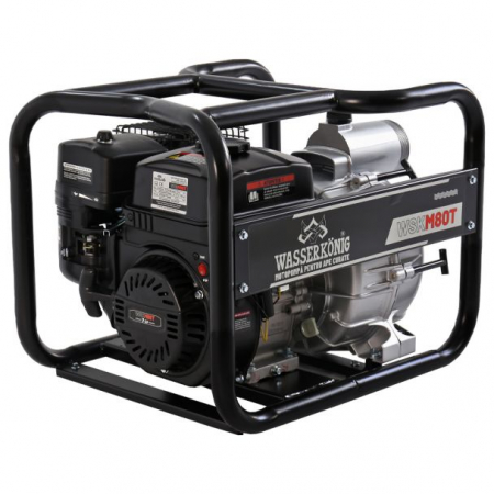 GRADINA - Motopompa 3" pentru apa murdara Wasserkonig WSKM80T, maxim 55 m³/ora , inaltime refulare max 30 m, motor euro V, benzina, putere 7 CP