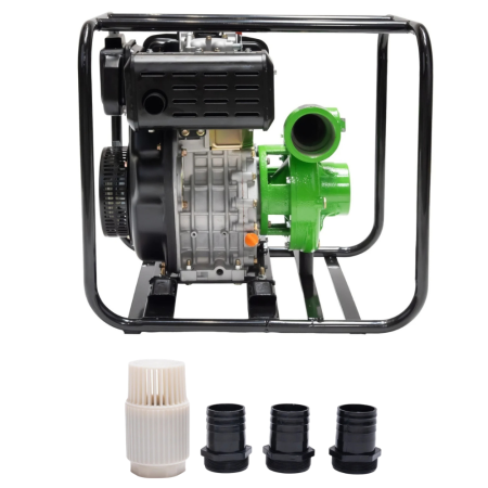 Motopompe - Motopompa Diesel Micul Fermier GF-2058-G02, 9.8 CP, 418cc, 3", 45.000 l/h, 4T, Motorină, Pornire Manuală