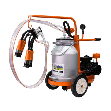 Batoze de curatat porumbul - Mulgătoare Făgăraș Lact 601, motor 550 W, bidon aluminiu 25 L, pompă vacuum 200 L/min, 1 post de mulgere, tanc vacuum 4 L, 220V