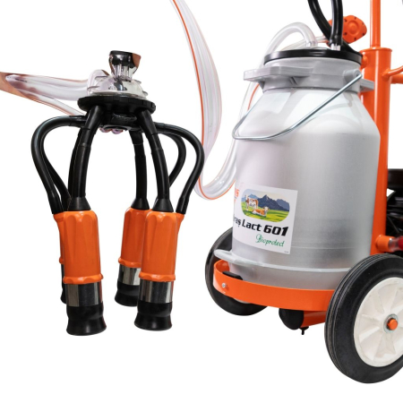 Mulgătoare Făgăraș Lact 601, motor 550 W, bidon aluminiu 25 L, pompă vacuum 200 L/min, 1 post de mulgere, tanc vacuum 4 L, 220V [8]