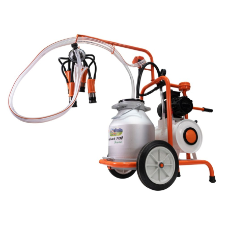 Mulgătoare Făgăraș Lact 701, motor 550 W, bidon aluminiu 30 L, pompă vacuum 200 L/min, tanc vacuum 18 L, 1 post de mulgere, 220V [1]