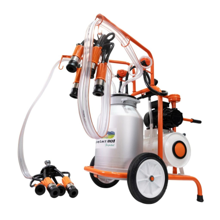 Mulgătoare Făgăraș Lact 801, motor 550 W, 2 posturi de mulgere, bidon aluminiu 40 L, pompă vacuum 200 L/min, tanc vacuum 18 L, 220V [2]