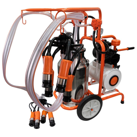Mulgătoare Făgăraș Lact 802, motor 550 W, 2 posturi de mulgere, bidon inox 40 L, pompă vacuum 200 L/min, tanc vacuum 18 L, 220V [4]