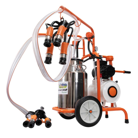 Mulgătoare Făgăraș Lact 802, motor 550 W, 2 posturi de mulgere, bidon inox 40 L, pompă vacuum 200 L/min, tanc vacuum 18 L, 220V [3]