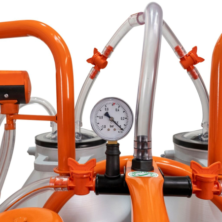 Mulgătoare Făgăraș Lact 901, motor 550 W, 2 posturi de mulgere, 2 bidoane aluminiu 30 L, pompă vacuum 200 L/min, tanc vacuum 18 L, 220V [6]