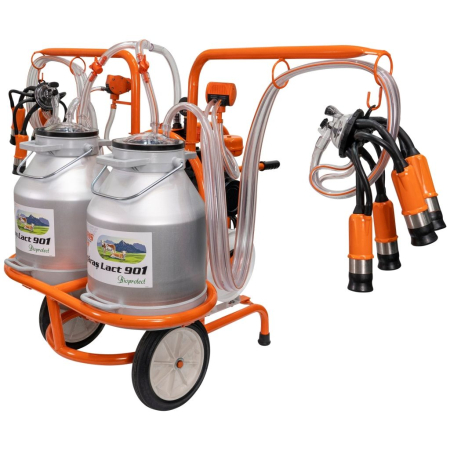 Mulgătoare Făgăraș Lact 901, motor 550 W, 2 posturi de mulgere, 2 bidoane aluminiu 30 L, pompă vacuum 200 L/min, tanc vacuum 18 L, 220V [2]