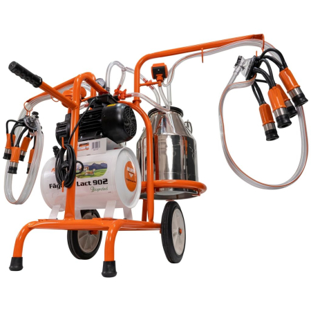 Mulgătoare Făgăraș Lact 902, motor 550 W, 2 posturi de mulgere, 2 bidoane inox 30 L, pompă vacuum 200 L/min, tanc vacuum 18 L, 220V [3]