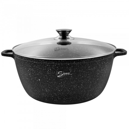 Seturi oale - Oala cu Capac Samus TOL40-OC Toledo Line, 18.5L, 40 cm, Aluminiu Turnat, Invelis Marmura Antiaderent, Compatibila Inductie