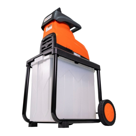 Tocător de crengi și resturi vegetale ST200S, motor electric 2800 W, diametru maxim de tăiere 45 mm, viteză de mărunțire 42 rpm, coș colector 60 L, 2 roți pentru transport, greutate 24,5 kg [4]