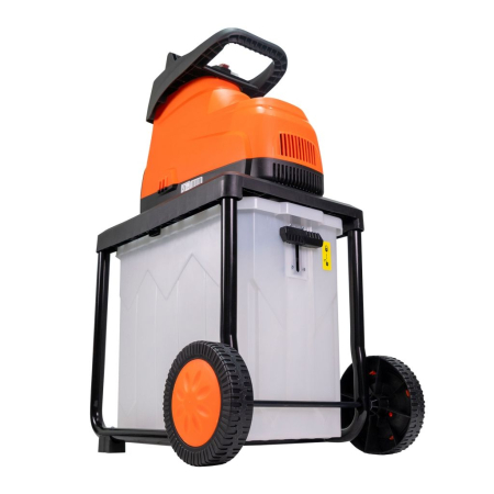 Tocător de crengi și resturi vegetale ST200S, motor electric 2800 W, diametru maxim de tăiere 45 mm, viteză de mărunțire 42 rpm, coș colector 60 L, 2 roți pentru transport, greutate 24,5 kg [3]