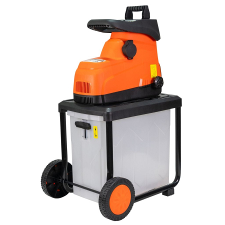 GRADINA - Tocător de crengi și resturi vegetale ST200S, motor electric 2800 W, diametru maxim de tăiere 45 mm, viteză de mărunțire 42 rpm, coș colector 60 L, 2 roți pentru transport, greutate 24,5 kg