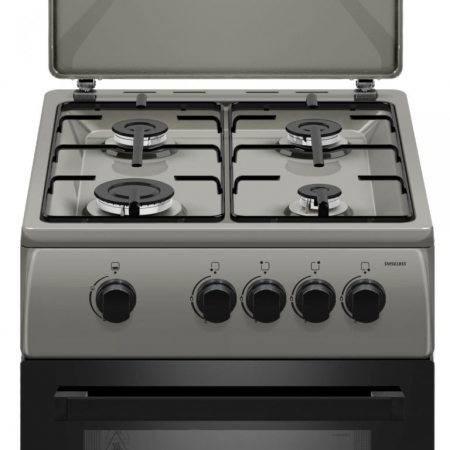Pachet Aragaz pe gaz Samus SM561BSS, 4 arzatoare, cuptor pe gaz, dispozitiv siguranta plita si cuptor, geam dublu la cuptor, capac metalic+  Butelie GPL 26L, Ceas Regulator, Furtun 2m și 2 Coliere [3]