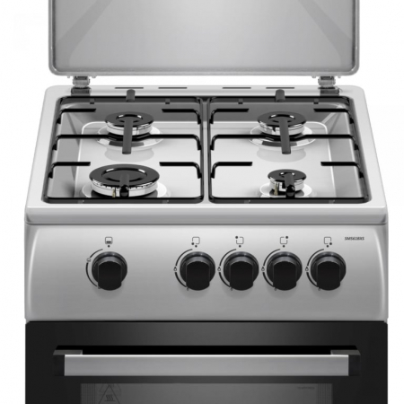 Pachet Aragaz pe gaz Samus SM561BXS, 4 arzatoare, cuptor pe gaz, dispozitiv siguranta plita si cuptor, geam dublu la cuptor, capac metalic+ Butelie GPL 26L, Ceas Regulator, Furtun 2m și 2 Coliere [3]