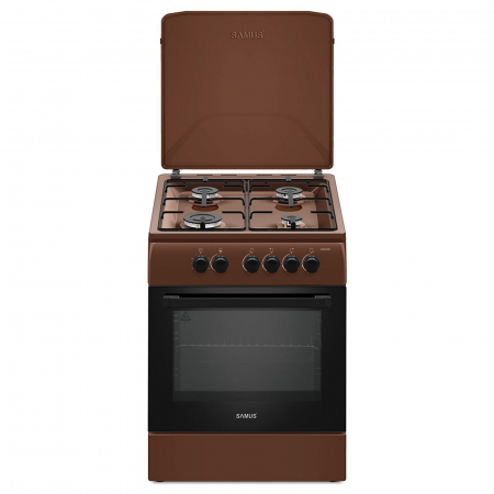 Pachet - Aragaz pe Gaz Samus SM664MBS, 4 Arzătoare, Cuptor Gaz, Timer, Siguranță Plită și Cuptor, 60x60 cm +  Butelie GPL 26L, Ceas Regulator, Furtun și 2 Coliere [1]