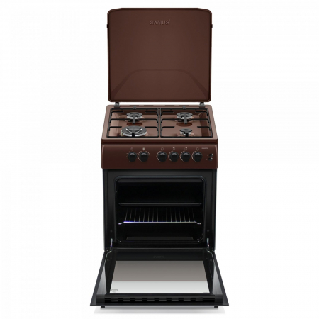 Pachet Aragaz pe gaz Samus SM664MPGS, 4 arzatoare, cuptor pe gaz, 1 arzator Wok, aprindere electrica, dispozitiv siguranta plita si cuptor, timer, grill+ Butelie GPL 26L, Ceas Regulator, Furtun 2m și [2]